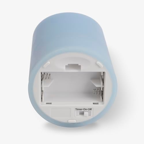 Luminara Flameless LED Battery Operated Flickering Pillar Moving Flame Candles Airy Blue 3 x 45 - Image 3