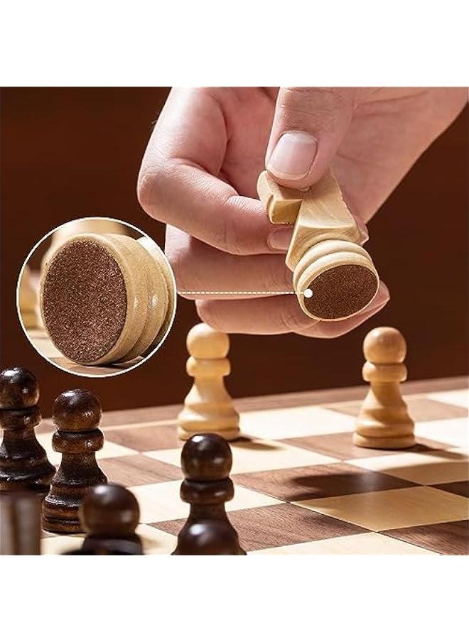 Generic - Upgraded Magnetic Chess Set, 15 Tournament Staunton Wooden Chess Board Game Set with Magnets, Crafted Chesspiece ans Storage Slots for Kids Adult, includes Extra Queens - Image 1