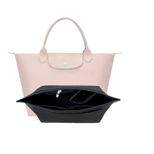 D.DUO Purse Organizer, Multi-Pocket Felt Handbag Organizer, Folding Tote Bag organizer insert for Insert Wallet Organizer Suitable for Longchamp (Black, Large) - Image 2