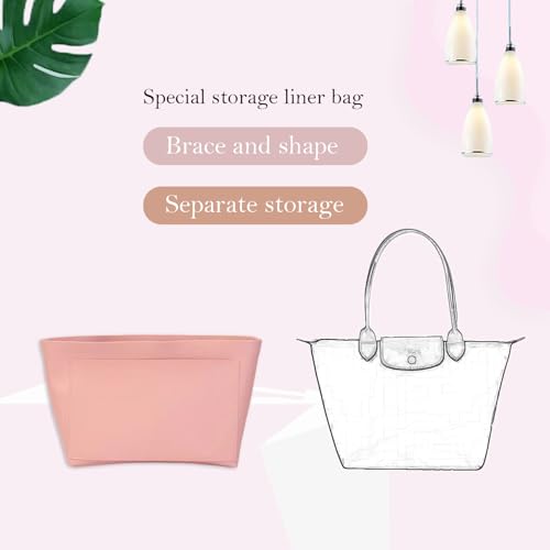 D.DUO Purse Organizer, Multi-Pocket Felt Handbag Organizer, Folding Tote Bag organizer insert for Insert Wallet Organizer Suitable for Longchamp (Black, Large) - Image 5