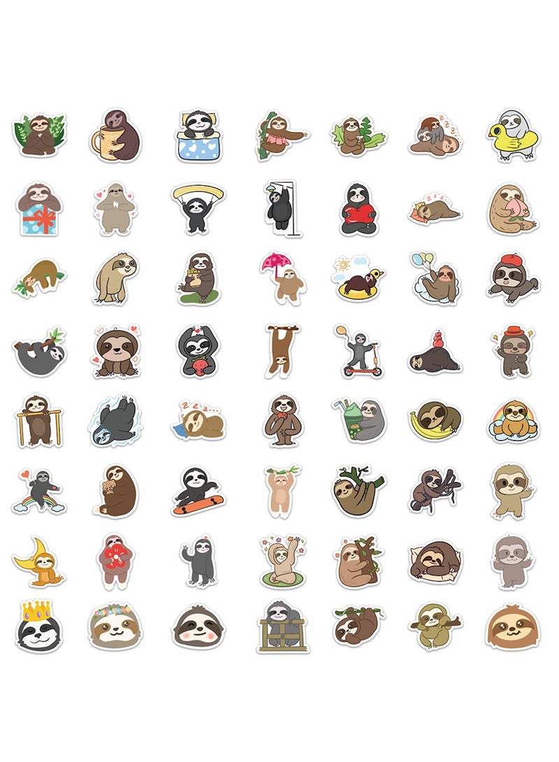 ORAINBOW 50 PCS Cute Sloth Stickers Vinyl Waterproof Animal Stickers for Water Bottle Skateboard Laptop Travel Case Laptop Stickers for Adults Teens Kids  - Image 4