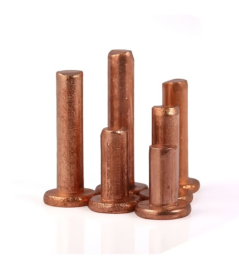 مسامير من النحاس 2 × 4 مم 50 قطعة رأس مسطح مقاومة للتآكل لإصلاح المعادن والجلود - Image 5