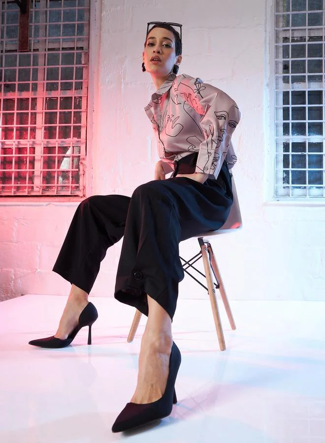 ساسافراس بنطال سادة بحافة بالون مع أزرار