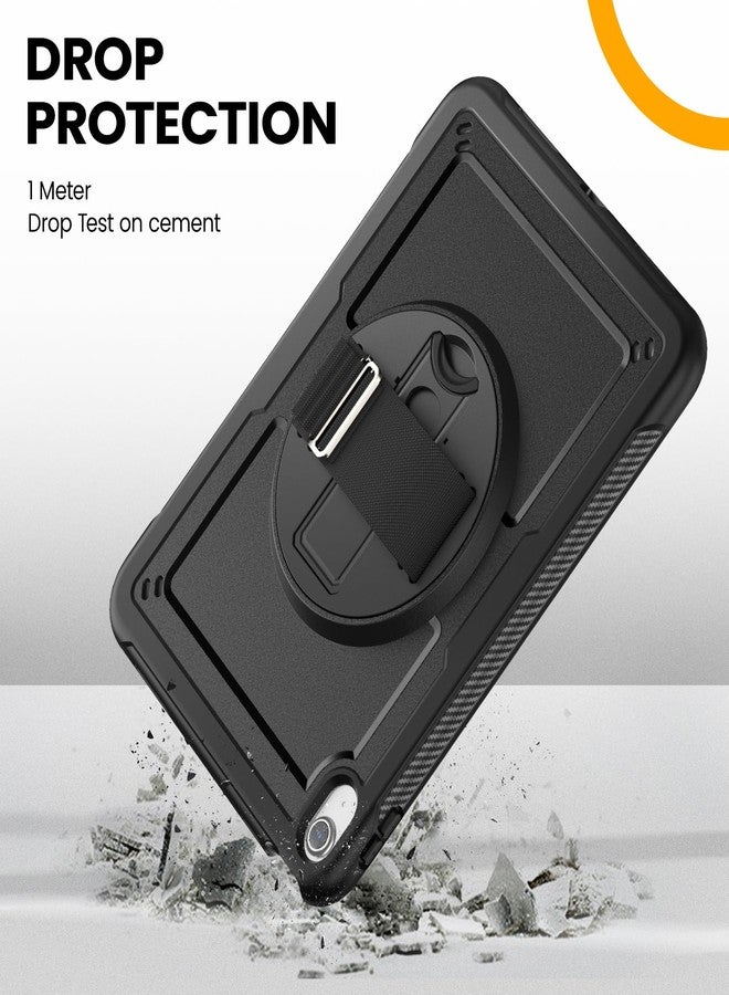 timecity Case for iPad 10th Generation-10.9 inch 2022/2023: with Screen Protector, 360 Rotating Stand, Hand Strap, Shoulder Strap, Pencil Holder, Full-Body Shockproof Protective Case -Black - Image 3