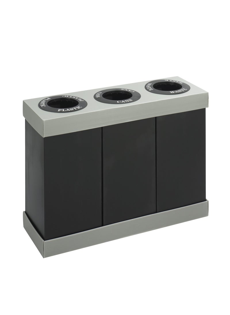 Safco Safco Trash Can Recycle Bin Combo 28 Gallon Each 3 Bin At Your Disposal Recycling Center BlackGrey 