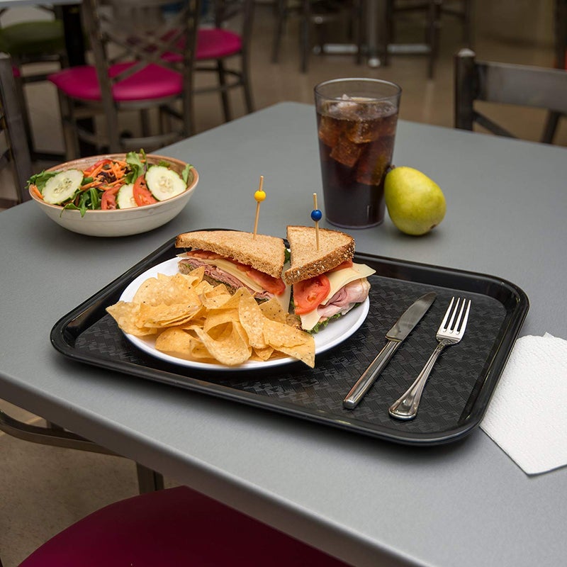 SkyKey Decorative Fast Food Serving Tray/Tea & Coffee Tray Platter Black-(Set of 1) - Image 2