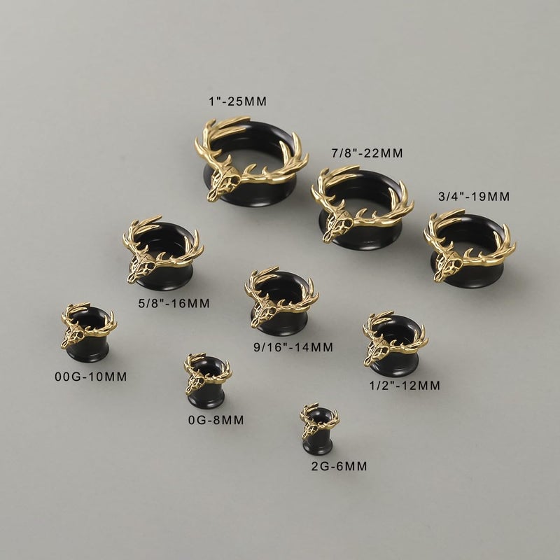 COOEAR Double Flared Ear Tunnel, Flesh Ear Gauges Expander, Piercing Stretchers Earrings 00g. - Image 5