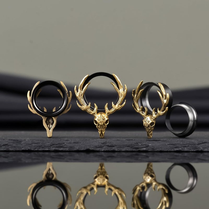 COOEAR Double Flared Ear Tunnel, Flesh Ear Gauges Expander, Piercing Stretchers Earrings 00g. - Image 4
