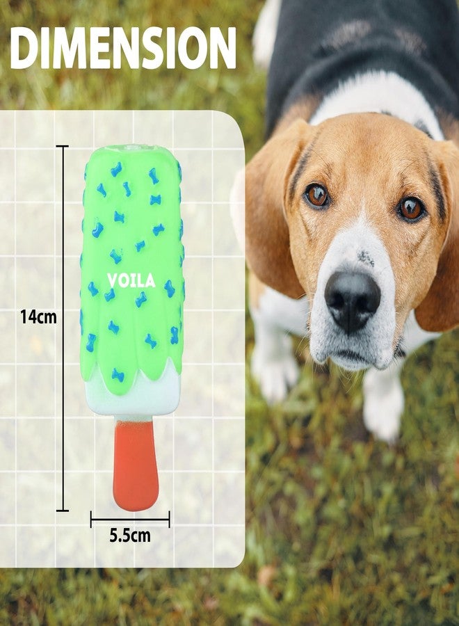 Voila Dog Ice Cream Toy, Fun & Interactive Ice Cream Shaped Dog Toy for Chewing, Fetch & Play, Durable, Safe Rubber Dog Toy (Pack of 1) Green - Image 3