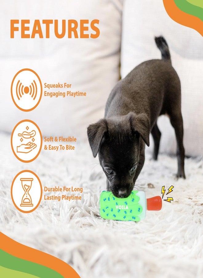Voila Dog Ice Cream Toy, Fun & Interactive Ice Cream Shaped Dog Toy for Chewing, Fetch & Play, Durable, Safe Rubber Dog Toy (Pack of 1) Green - Image 5