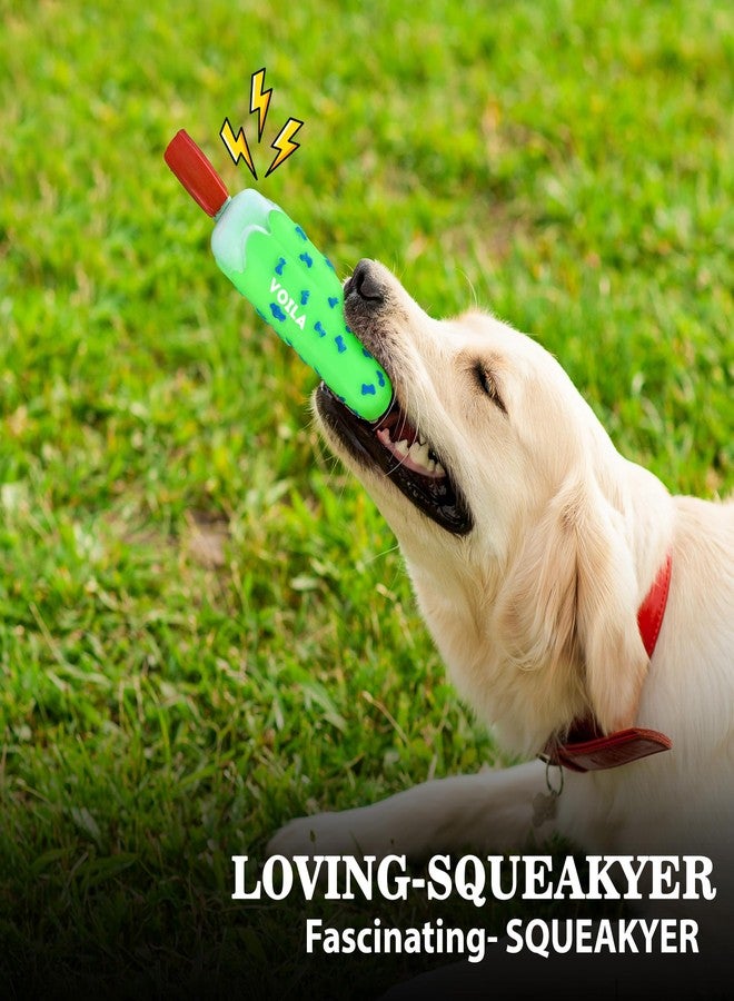 Voila Dog Ice Cream Toy, Fun & Interactive Ice Cream Shaped Dog Toy for Chewing, Fetch & Play, Durable, Safe Rubber Dog Toy (Pack of 1) Green - Image 4