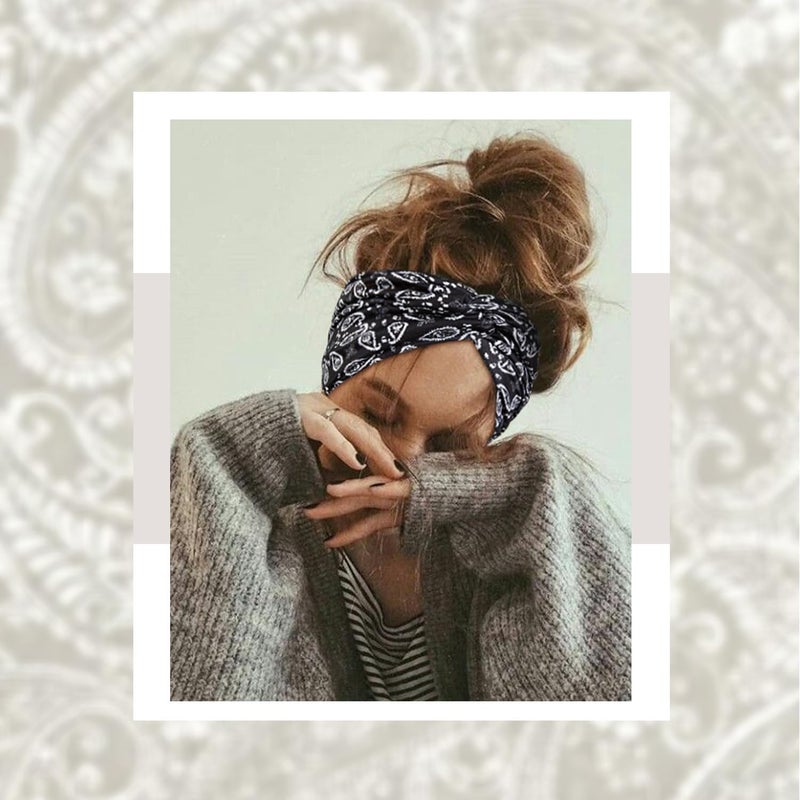 Tobeffect 7 Inches Extra Wide Headbands for Women, 4 Packs Boho Large Turban Head Bands Womens Fashion Bandana Headband Sport Workout Yoga Hairband African Knotted Headwraps - Image 4