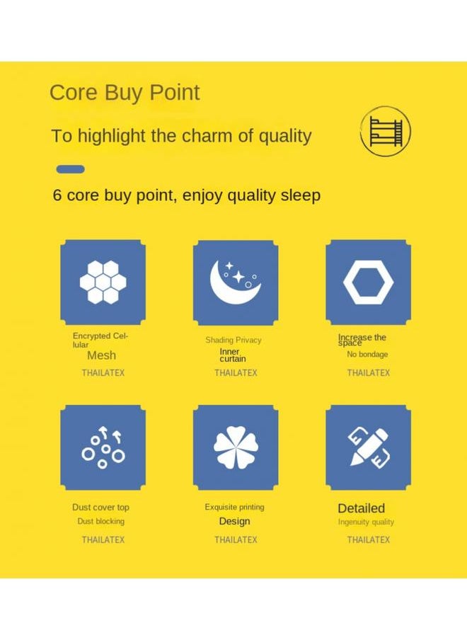 Y&D Bed Curtain Sunshade Curtain Breathable Dust-Proof Bed Canopy Sunshade Curtain School Dormitory Student Sleep Privacy Protection Bunk Bed Decorative Mosquito Net  - Image 2