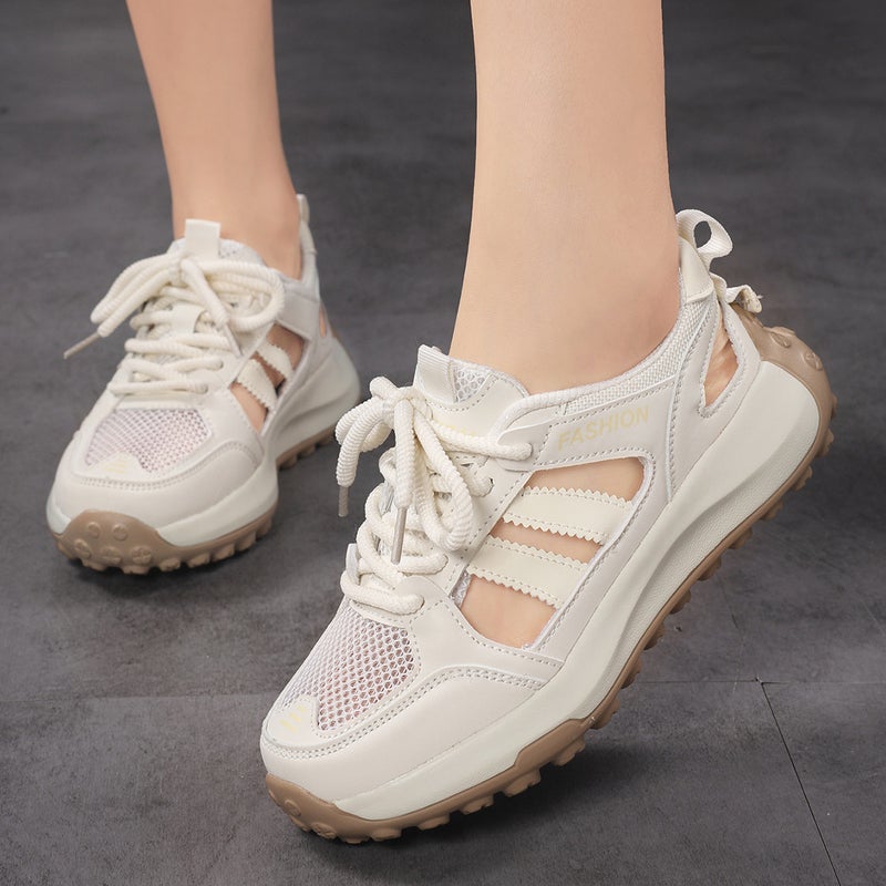 Women's Breathable Lace-up Low Top Sneakers - Image 3