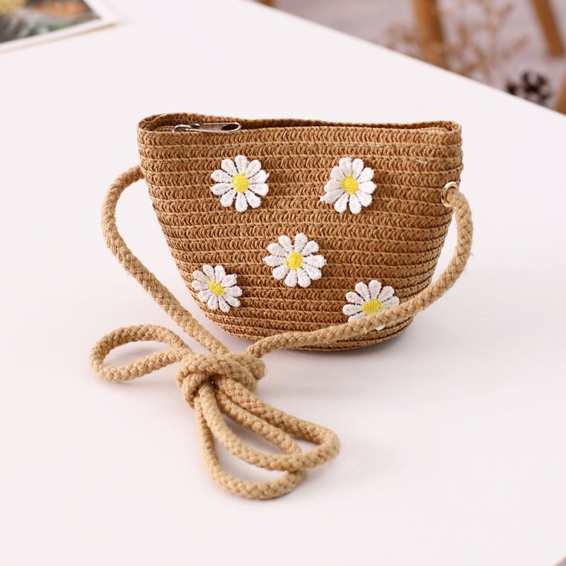 Kids Sun Hat Princess Summer Beach Cap Beige-Bag  - Image 3