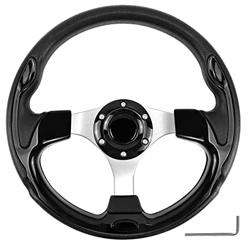 QYMOPAY Golf Cart Steering Wheel, Skid Steering Wheel, Universal Golf Cart for Club Car EZGO RXV and TXT, Yamaha, Precedent Tempo, DS - Image 1
