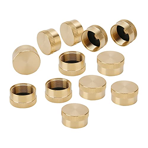 Solimeta Solid Brass Refill 1lb Propane Tank Cap, Propane Bottle Cap Prevent Gas Leaking, 12 Packs - Image 1