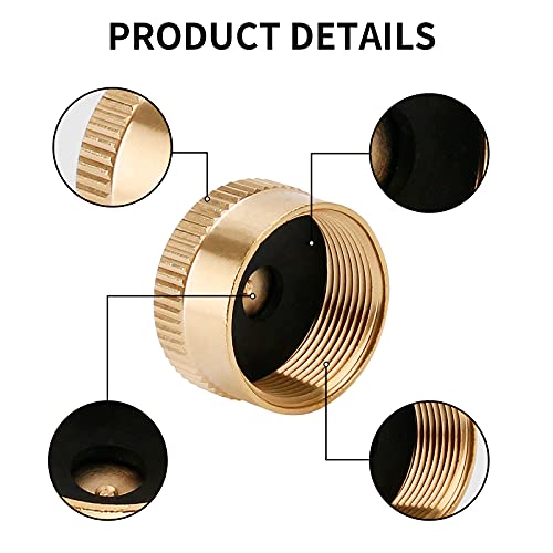 Solimeta Solid Brass Refill 1lb Propane Tank Cap, Propane Bottle Cap Prevent Gas Leaking, 12 Packs - Image 3