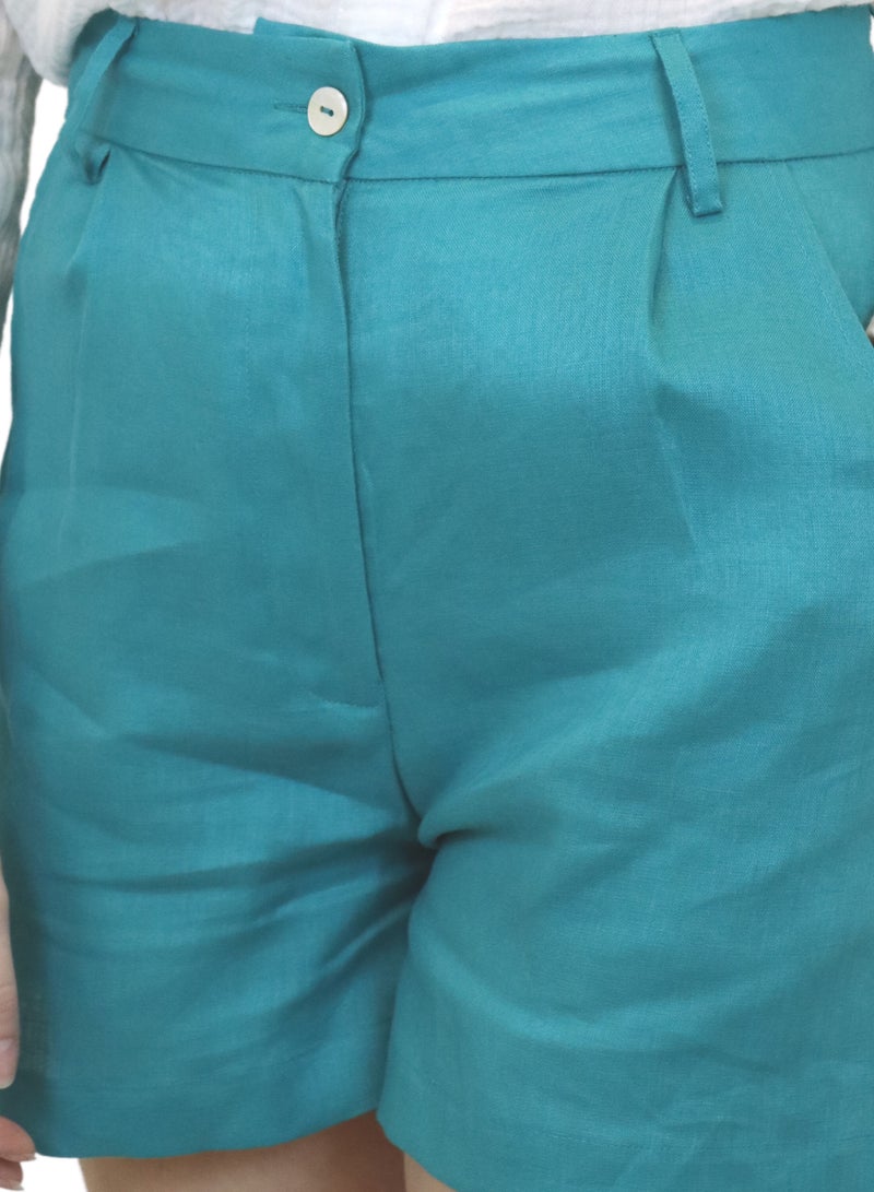 Natural Fashion Linen fitted shorts  - Image 3