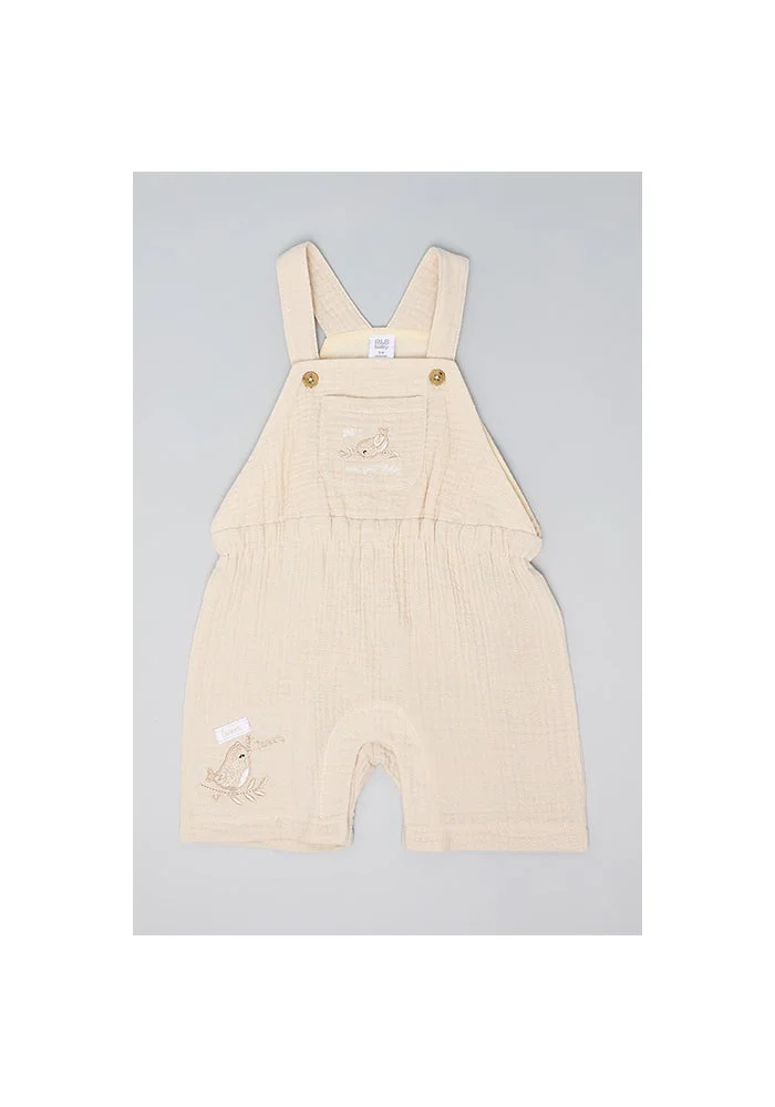 أر أند بي Solid Top and Embroidered Romper