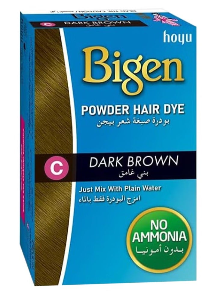 Bigen صبغة شعر بودرة بني داكن 6 جرامات