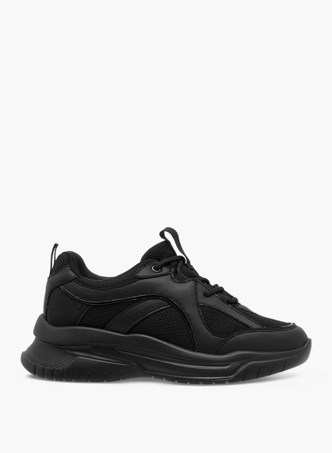 Flora Bella By Shoexpress Women's Panelled Sneakers with Lace-Up Closure