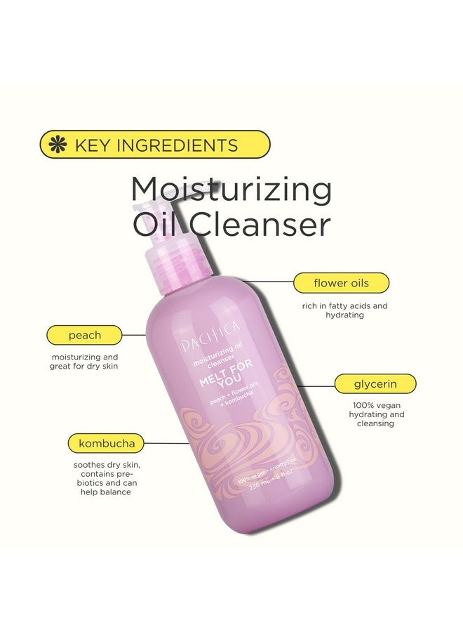 Pacifica Facial Cleanser Oil - Melt For You Daily Hydrating Face Wash & Makeup Remover, Infused w/Kombucha, Botanical & Peach Oils, Natural Scented, Vegan, Clean Beauty, Dermatologist Tested - Image 5