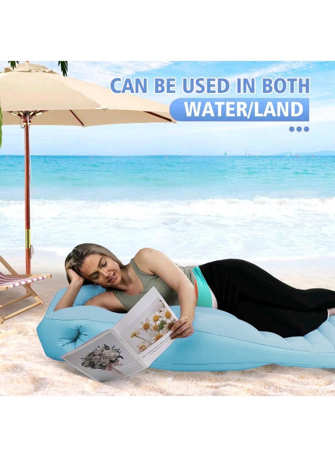 وسادة أمومة قابلة للنفخ، سرير هوائي عائم للسباحة أثناء الحمل، وسادة حمل كاملة الجسم، وسادة نوم محمولة، سرير عائم للسباحة مع فتحة للبطن - Image 4