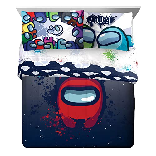 Jay Franco Among Us Space Splatter 5 Piece Queen Size Bed Set-Comforter & Sheet Set-Soft Fade Resistant Microfiber (Official Among Us Product) - Image 2
