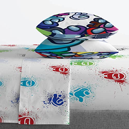 Jay Franco Among Us Space Splatter 5 Piece Queen Size Bed Set-Comforter & Sheet Set-Soft Fade Resistant Microfiber (Official Among Us Product) - Image 4