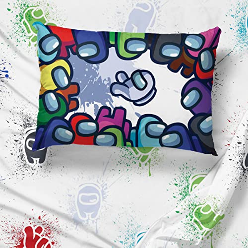Jay Franco Among Us Space Splatter 5 Piece Queen Size Bed Set-Comforter & Sheet Set-Soft Fade Resistant Microfiber (Official Among Us Product) - Image 5