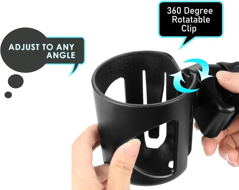 Digital Nc New Stroller Bicycle Scooter Kayak Cup Holder Compatible with Yeti Rambler 1040 Oz Models Super Secure 360 Degrees Rotatable AntiShake Spill Resistant Black - Image 5