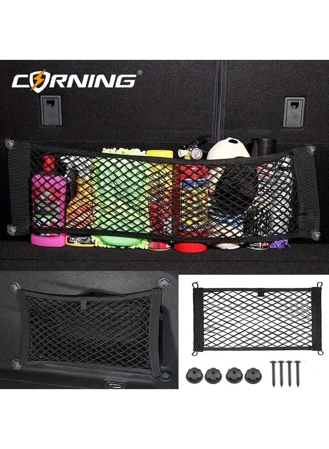 13 39 Inch Heavy Duty Truck SUV Cargo Organizer Black Mesh Sturdy Frame Easy Installation - Image 2