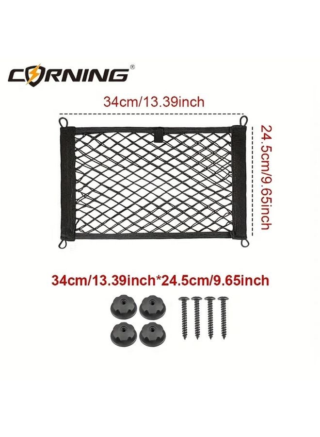 13 39 Inch Heavy Duty Truck SUV Cargo Organizer Black Mesh Sturdy Frame Easy Installation - Image 1