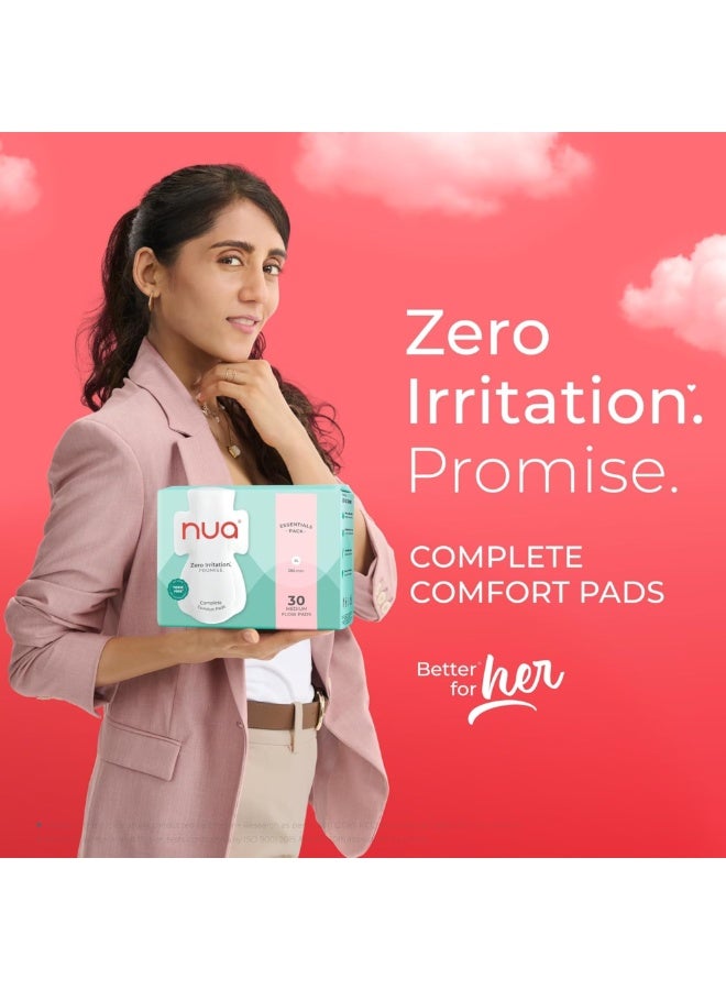 Nua Cotton Sanitary Pads for Women, Toxic-Free & Rash-Free, Unscented, Leakproof – Complete Comfort Essentials Pack for Medium Flow (30 Pads) - Image 3