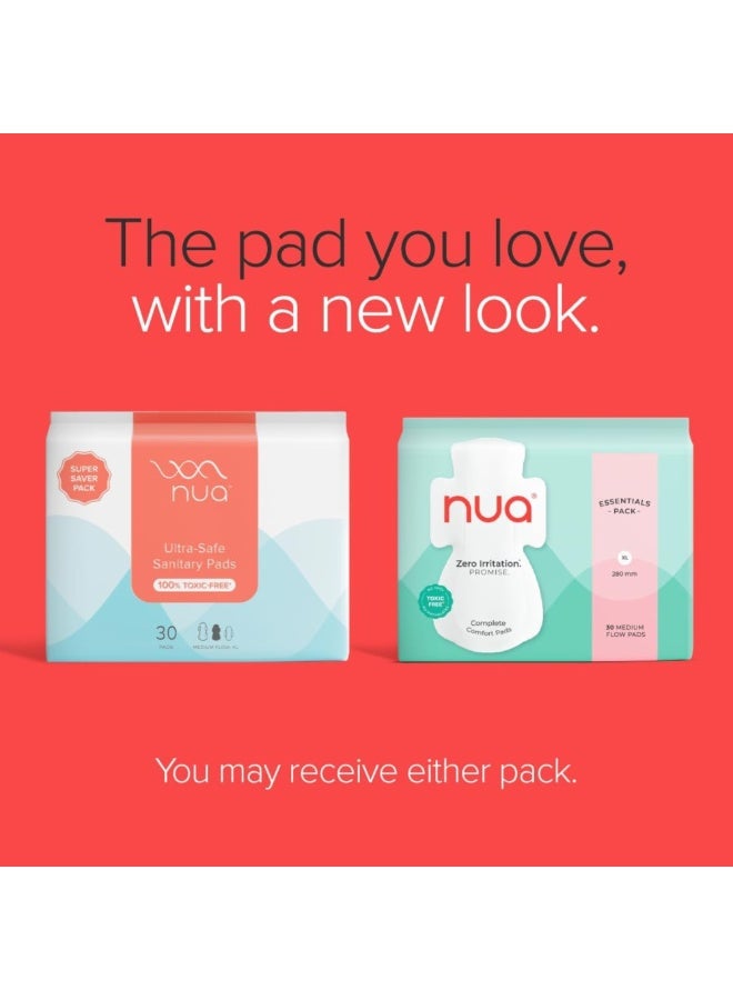 Nua Cotton Sanitary Pads for Women, Toxic-Free & Rash-Free, Unscented, Leakproof – Complete Comfort Essentials Pack for Medium Flow (30 Pads) - Image 2