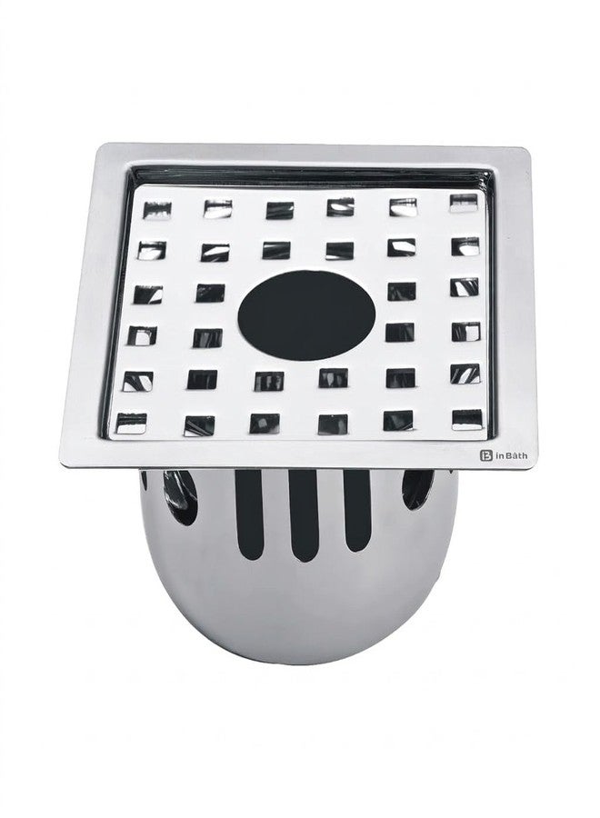 InBāth Floor Drainer/Grating Flat Cut Square with Cockroach Trap with Hole| Stainless Steel 304 Grade | 5 x 5 inches (PRES-055 CH) - Image 1