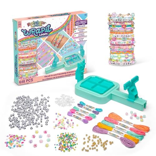 Rainbow Loom Wrap it Loom Bracelet Maker DIY Friendship String Bracelet Kit 600 Beads 4 Bracelet Styles Jewelry Crafting Activity Kids Ages 8 - Image 1