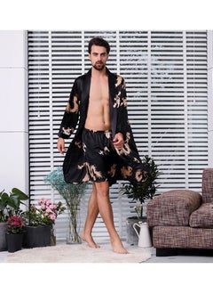 Loquat Printed Pyjama Robe Black  - Image 1