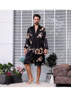 Loquat Printed Pyjama Robe Black  - Image 2