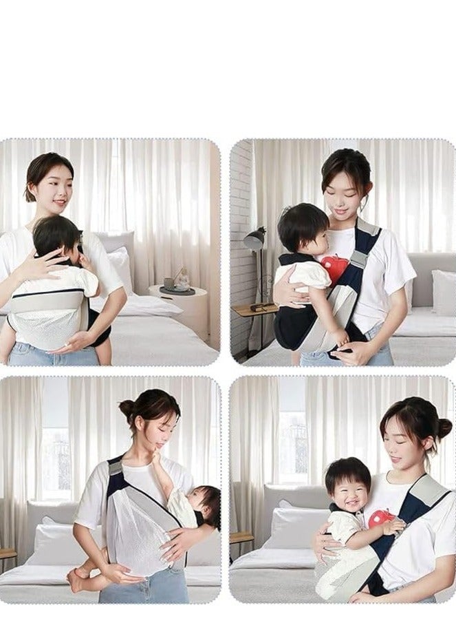 حمالة كتف واحدة من القطن الطبيعي مع شبكة مسامية لحديثي الولادة والأطفال الصغار (قطعة واحدة فقط) - Image 2