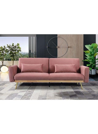 Flare Fabric Sofa Bed  Modern Design Two Seat Sofas Comfortable Living Room Furniture 187 x W 77 x H 77 cm Dusty Pink - pzsku/ZA863C1FAF298A5C5AB4AZ/45/_/1700148953/7591bd2b-ca4c-4921-bc7f-f830101d0f8e