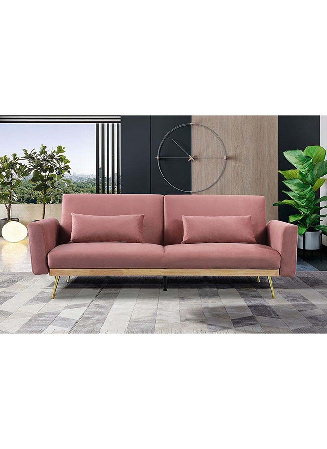 DANUBE HOME Flare Fabric Sofa Bed  Modern Design Two Seat Sofas Comfortable Living Room Furniture 187 x W 77 x H 77 cm Dusty Pink  - Image 1