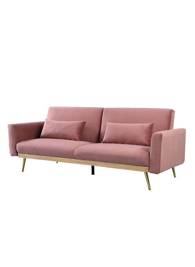 DANUBE HOME Flare Fabric Sofa Bed  Modern Design Two Seat Sofas Comfortable Living Room Furniture 187 x W 77 x H 77 cm Dusty Pink  - Image 2