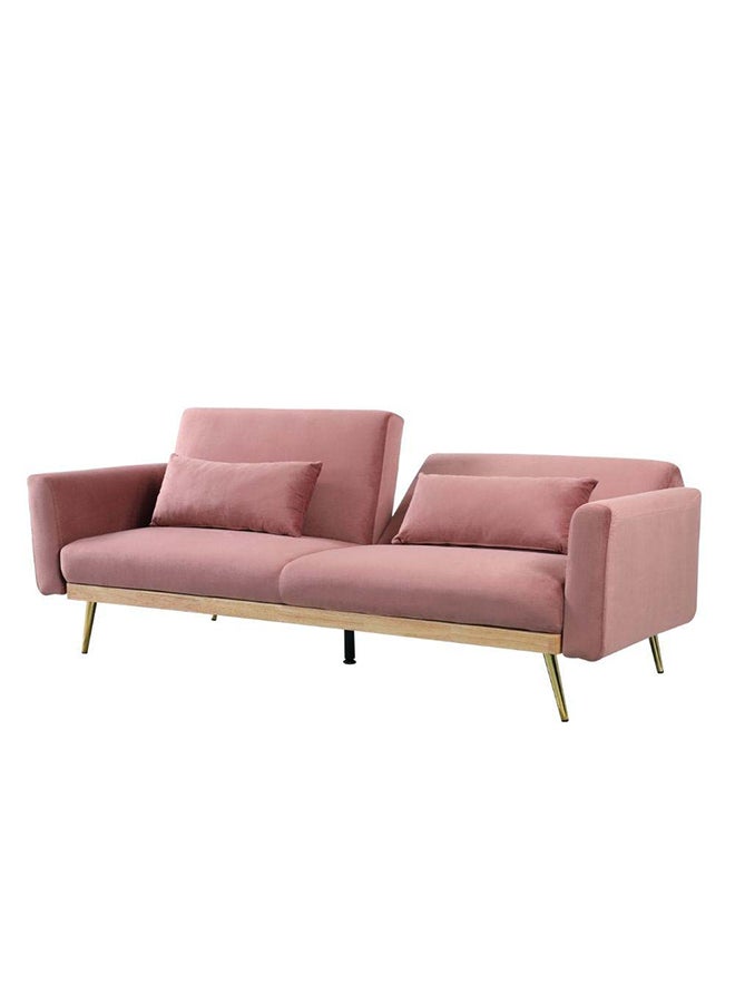 DANUBE HOME Flare Fabric Sofa Bed  Modern Design Two Seat Sofas Comfortable Living Room Furniture 187 x W 77 x H 77 cm Dusty Pink  - Image 3