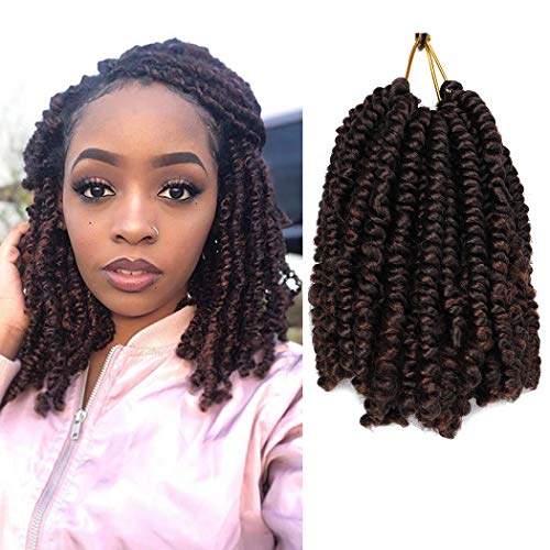 Dorsanee Short Bob Spring Twist Crochet Hair 6 Inch 6 Packs Pre-twisted Curly Braids Pre-looped Mini Passion Twists Fluffy Synthetic Hair Extensions (T33#) - Image 1