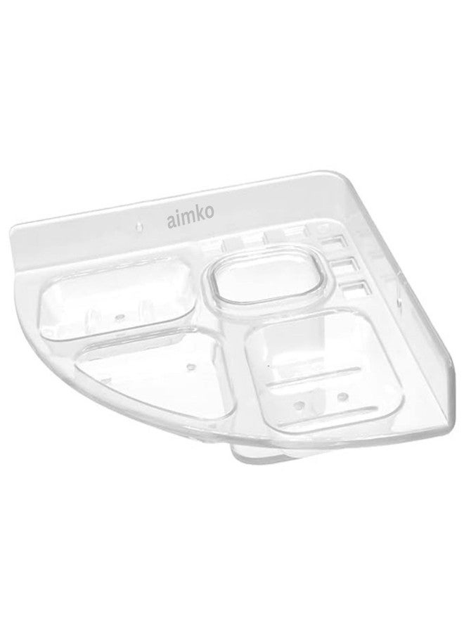 Aimko 5 in 1 Corner Soap Dish Holder | Heavy Duty Transparent Acrylic Wall Shelf | | Unbreakable Bathroom Corner Rack (5 in1 Corner Set, Round/Unbreakable) - Image 2