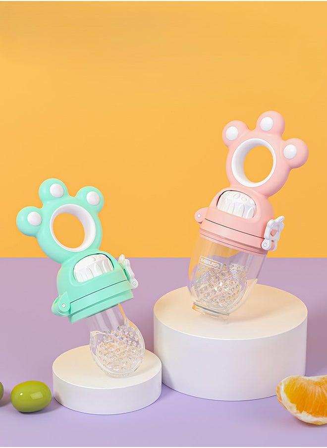 kiddoz - Silica Gel Silicone Wear And Bite Resistant Fruit Pulp Feeder - Pink - Image 1