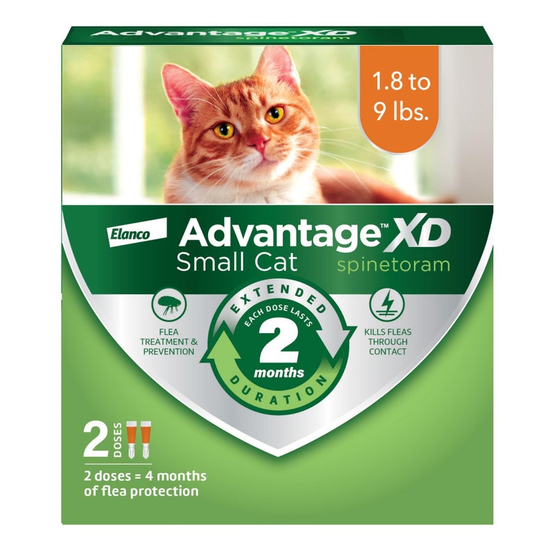 Advantage XD Small Cat Flea Prevention & Treatment For Cats 1.8-9lbs. | 2-Topical Doses, 2-Months of Protection Per Dose - Image 1