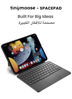 TinyMoose SpacePad Magic Keyboard for iPad – 3-Way Multi-Touchpad, 7-Color Backlit, Scissor Keys, Detachable Design, Bluetooth 5.0 – Compatible with iPad 10 (2022) – Carbon Black – Supports English & Arabic  - Image 3